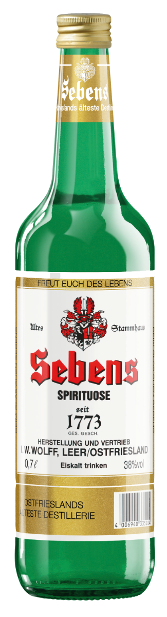 Sebens&#x20;seit&#x20;1773&#x20;38&#x25;&#x20;vol.&#x20;Spirituose