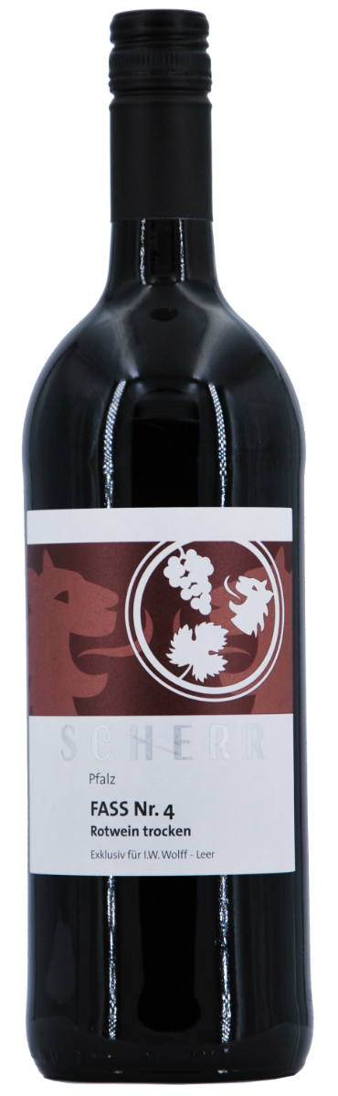 Scherr&#x20;Fass&#x20;Nr.&#x20;4&#x20;Rotweincuv&#xE9;e&#x20;QbA&#x20;trocken&#x20;1,0&#x20;l