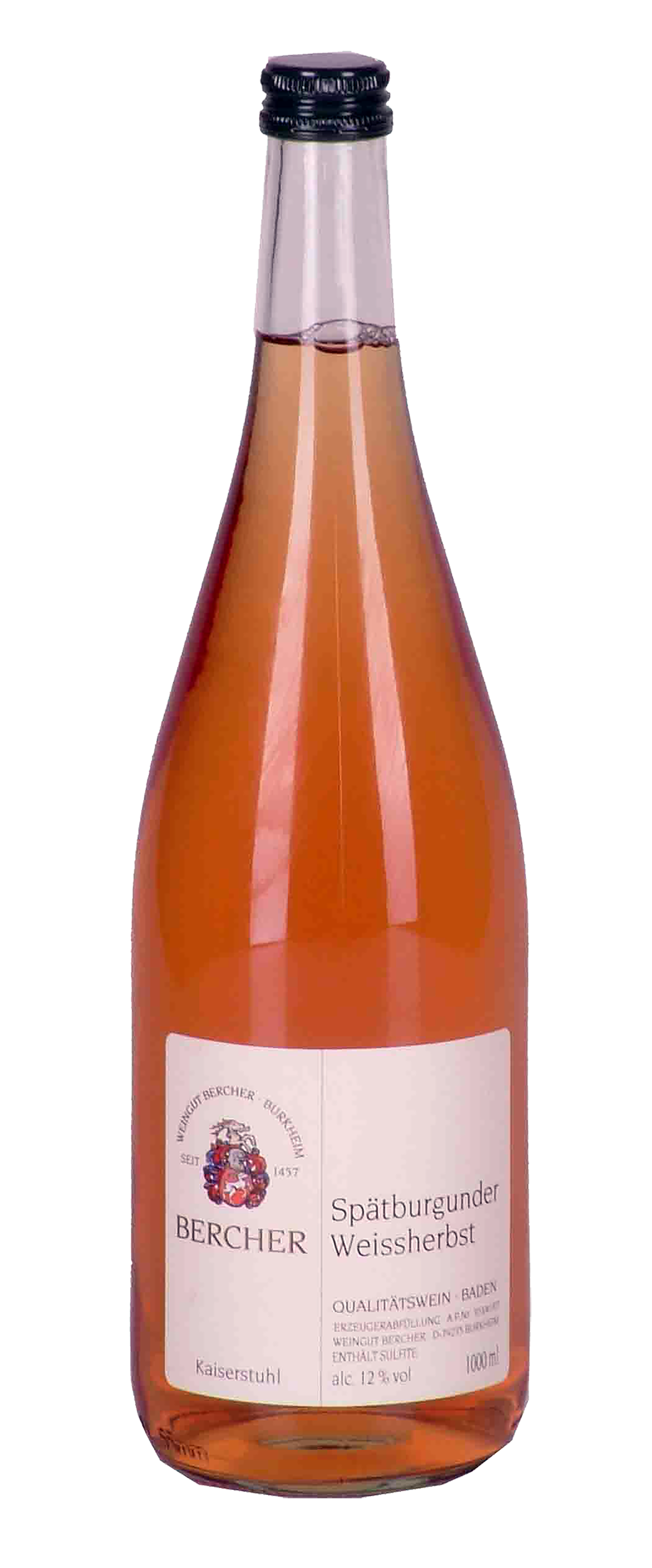 Bercher Spätburgunder – Weißherbst QbA halbtrocken 1,0 l - Wein Wolff