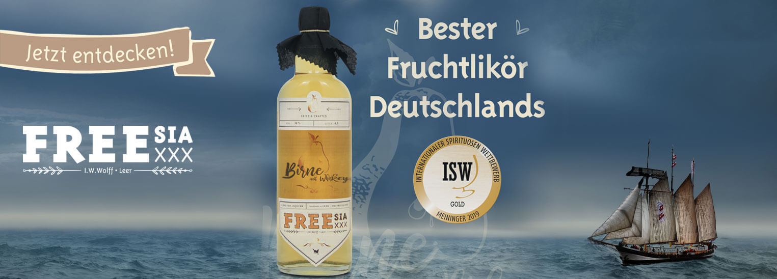 Bester Fruchtlikör Deutschlands 2019 FREEsia Birne mit Whiskey