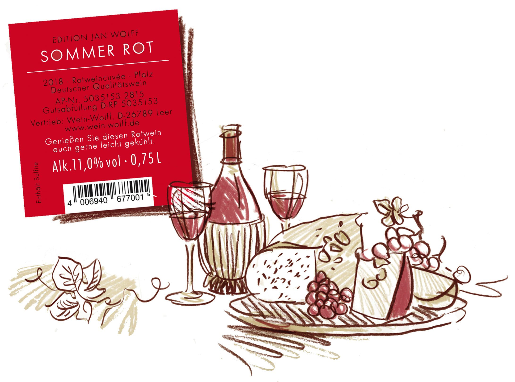 Beispielhaftes Etikett mit gesetzlich geforderten Angaben